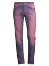 Isaia Men's Slim-fit Faded Jeans In Bright Pink