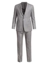 Giorgio Armani Micro Twill Wool Suit In Gargoyle