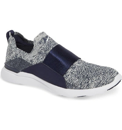 Apl Athletic Propulsion Labs Techloom Bliss Knit Running Shoe In Navy/ Pristine/ White