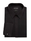 Emporio Armani Modern-fit Tuxedo Shirt In Black