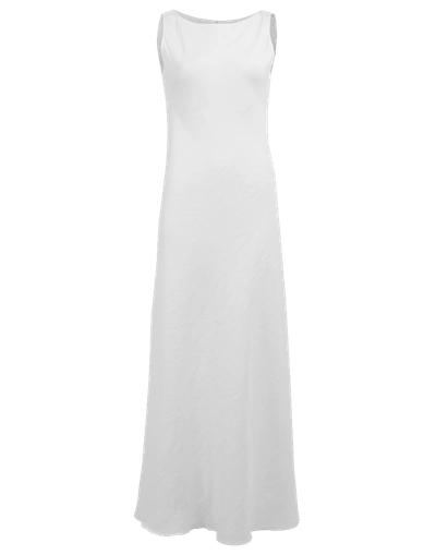 Peter Cohen Pillar Bateau Neck Silk Dress In Ivory