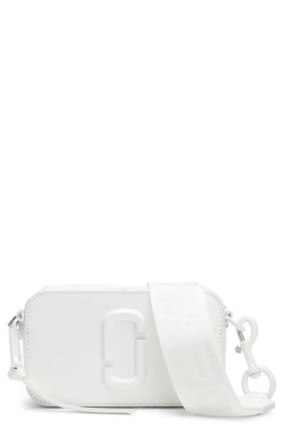 Marc Jacobs Snapshot Leather Crossbody Bag - White In Silver