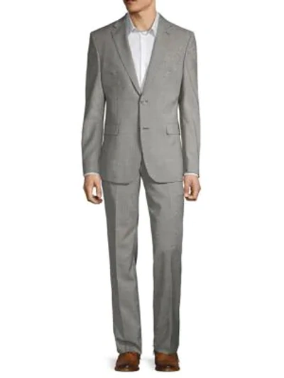 Versace Two-piece Modern-fit Textured Wool Suit In Grey