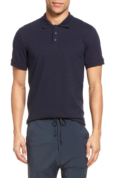 Vince Classic Fit Short Sleeve Cotton Polo Shirt In Coastal Blue