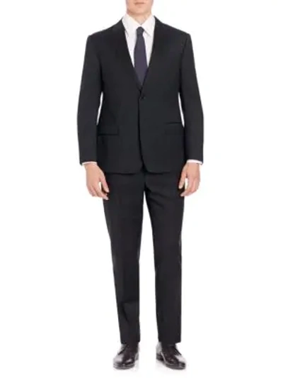 Armani Collezioni Solid Wool Suit In Solid Grey