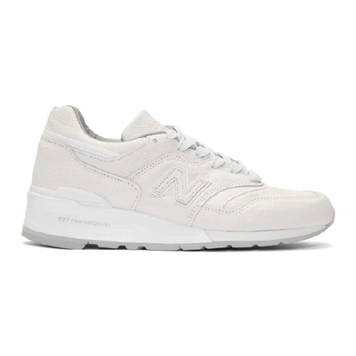 New Balance 997 Made In Usa Bison Pack Leather Sneakers In White