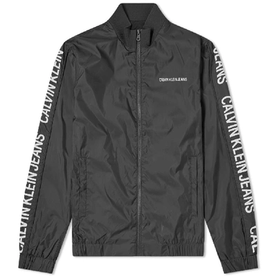 Calvin Klein Side Logo Track Jacket In Black