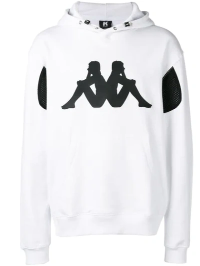 Kappa Printed Logo Hoodie In White