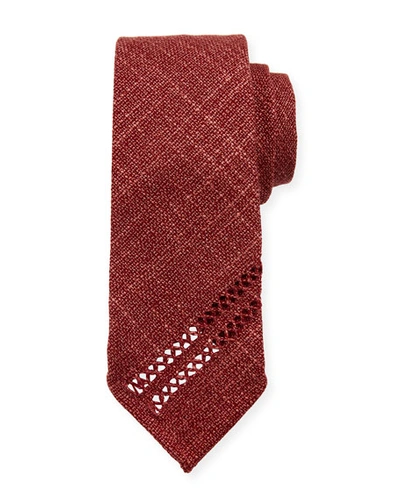 Tie Your Tie High-twist Hopsack Tie In Red