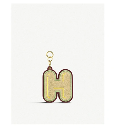 Chaos Initial H Chenille Luggage Tag In Champaigne