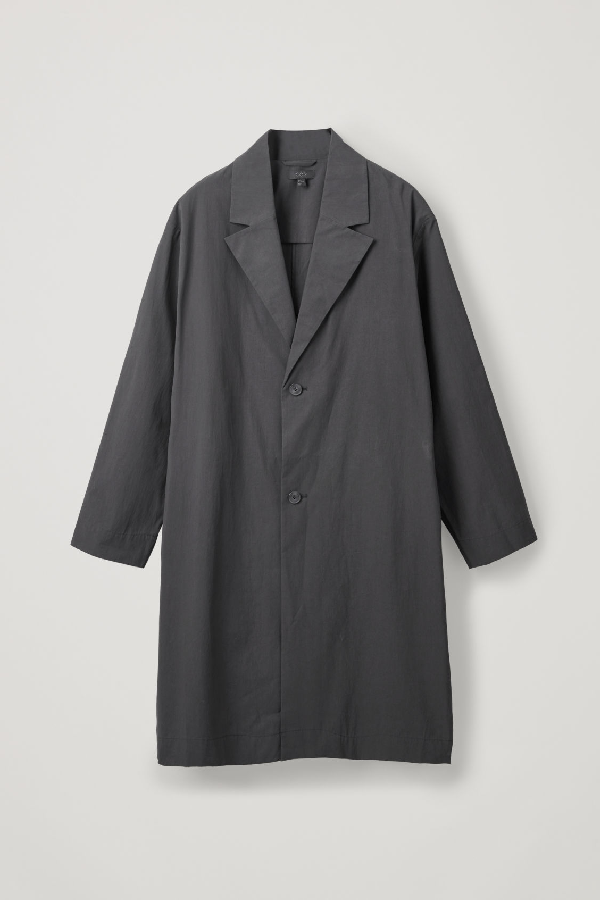 Cos Lightweight Cotton Trench Coat In Black | ModeSens