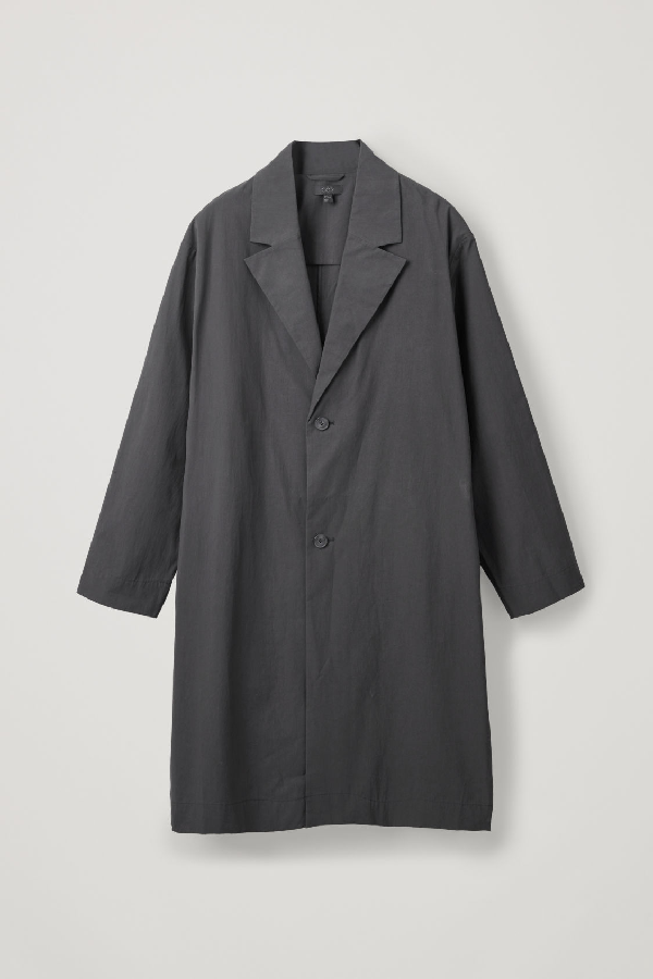 Cos Lightweight Cotton Trench Coat In Black ModeSens