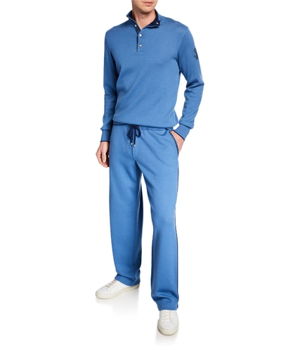 Stefano Ricci Men's Contrast-trim Knit Jogging Suit In Blue