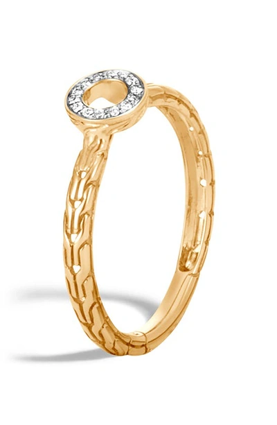 John Hardy Dot 18k Yellow Gold & Diamond Open Circle Ring In White/gold