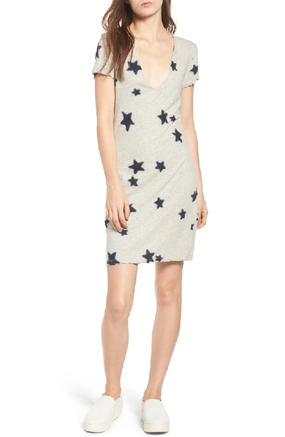 Pam & Gela Star Print Dress In Heather Grey