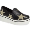 Stella Mccartney Binx Stars Slip-on Platform Sneaker In Black/ Gold
