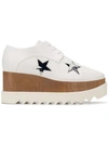 Stella Mccartney Women's Elyse Transparent Stars Lace-up Platform Sneakers In White