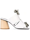Proenza Schouler Women's Knotted Rope Block Heel Mule Sandals In White