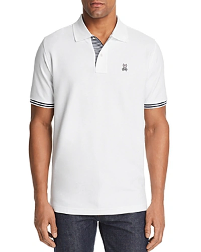 Psycho Bunny Northgate Stripe-accented Classic Fit Polo Shirt In White