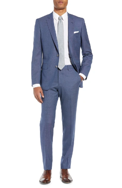 Hugo Boss Hutson/gander Textured Weave Slim Fit Suit In Navy | ModeSens