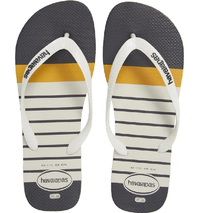 Havaianas Top Nautical Flip Flop In White/ White