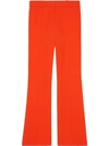 Gucci Cropped Grosgrain-trimmed Cady Bootcut Pants In Yellow