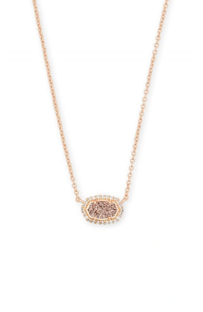 Kendra Scott Chelsea Pendant Necklace In Rose Gold Drusy/ Rose Gold