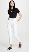 A.l.c Diego Belted Linen Blend Trousers In Gesso