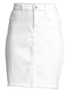 Jen7 By 7 For All Mankind Frayed Hem Denim Pencil Skirt In White