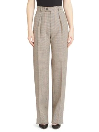 Givenchy Wide-leg Check Pants In Beige Black