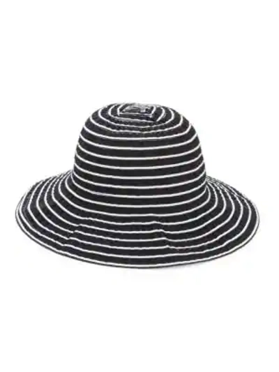 San Diego Hat Company Striped Cloche Hat In Black White