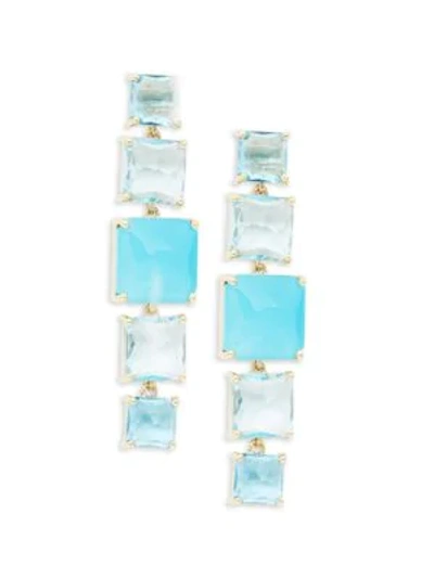 Ippolita Rock Candy 18k Gold, Blue Topaz & Turquoise Geometric Drop Earrings