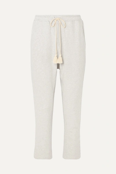 The Upside Byron Tasseled French Cotton-terry Track Pants In Beige