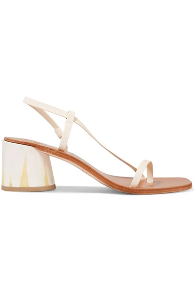 Loq Isla Leather Slingback Sandals In Cream