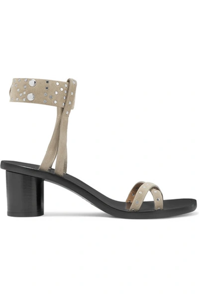 Isabel Marant Joakee Studded Suede Sandals In Neutral