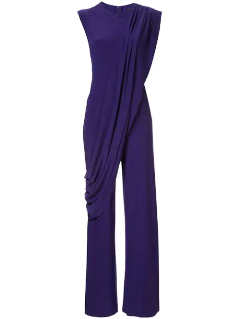 norma kamali sleeveless draped jumpsuit