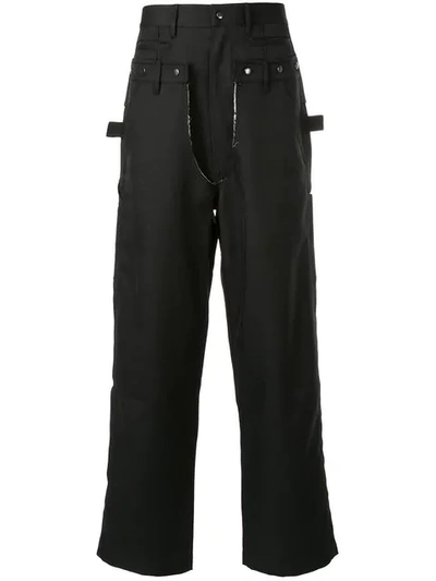 Sankuanz Structured Flare Trousers In Black