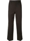 Raf Simons Cropped Tailored Trousers In Brown