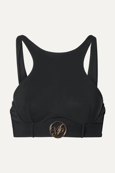 Agent Provocateur Laurella Belted Cutout Bikini Top In Black