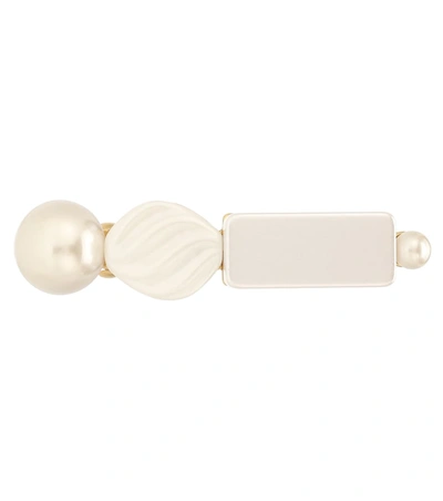 Lele Sadoughi 14k Yelllow Goldplated & Stacked Stone Barrette In Pearl