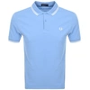 Fred Perry Twin Tipped Slim Fit Polo In Sky Blue