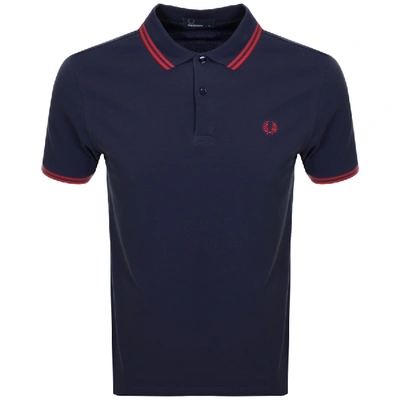 Fred Perry Twin Tipped Polo T Shirt Navy
