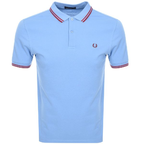 FRED PERRY MEN'S TWIN TIPPED T-SHIRT IN SKY BLUE // BNWT // 