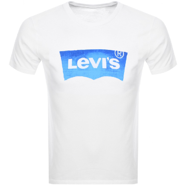 levis white round neck t shirt