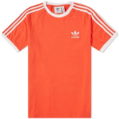 Adidas Originals California 3 Stripe T Shirt Red In Orange | ModeSens