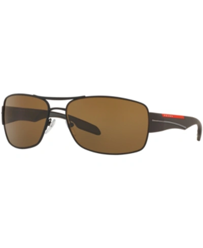 Prada Linea Rossa Sunglasses Brown In Brown/brown Polar