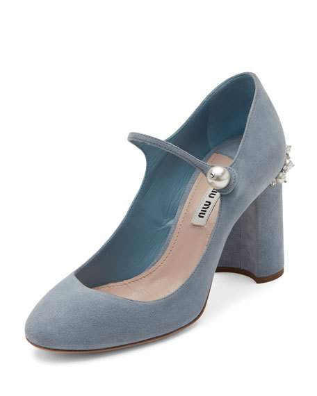 light blue mary jane heels