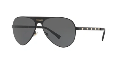 Versace Jeans Monochromatic Aviator Sunglasses In Dark Grey