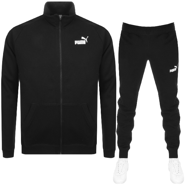 white and black puma tracksuit
