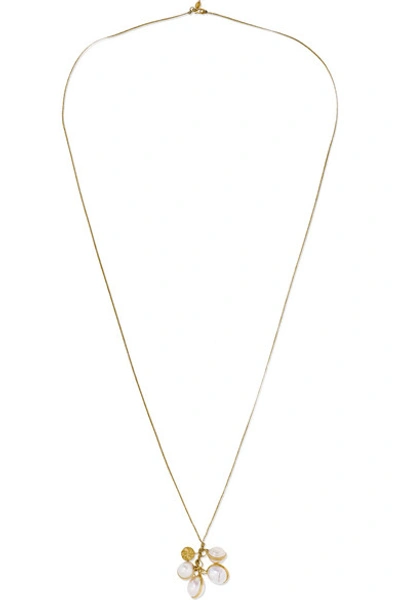 Pippa Small 18-karat Gold, Cord And Pearl Necklace
